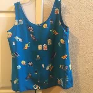 100%silk reversible tank top